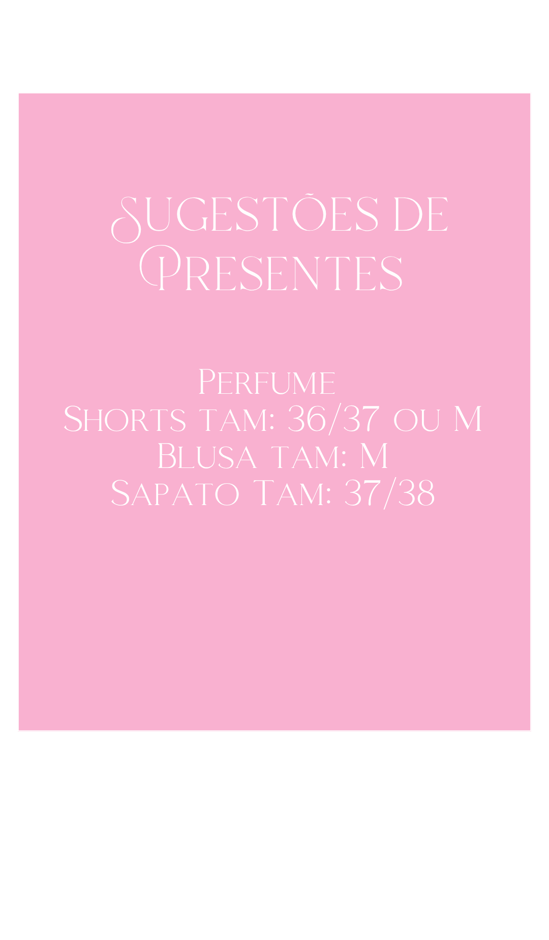 Sugestões de presente
